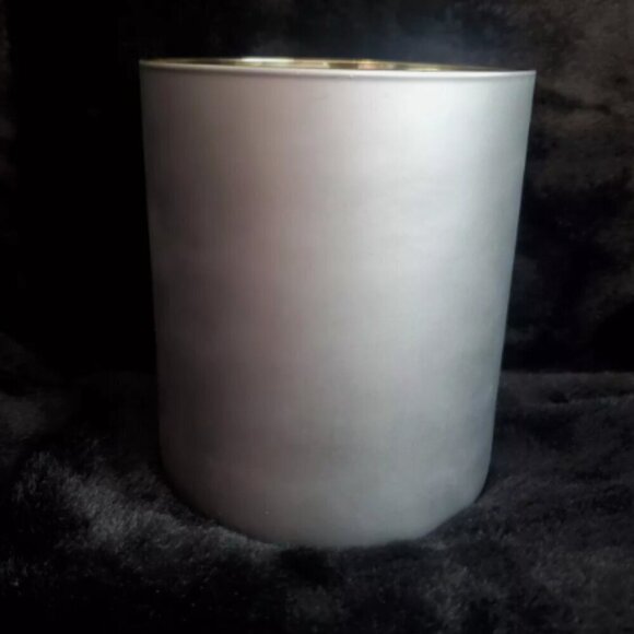 Gold & Silver 'HAPPY F'ING HOLIDAYS' 5.25" X 4.5" Glass Pillar Candle Holder NEW - Picture 4 of 7